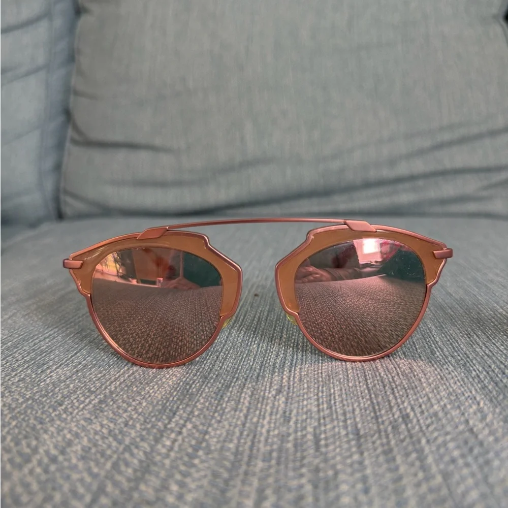 Christian Dior SoReal Rose Gold Mirrored Round Sunglasses - Picture 3 of 12